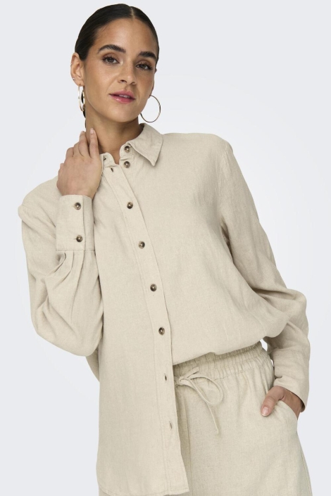 Jacqueline de Yong jdysay l/s linen loose shirt wvn no